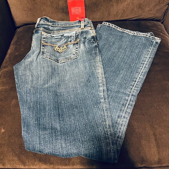 NEW w Tags Blue Cult Womens Denim Jeans Bootcut Dark Wash Y2K Vintage 31 Kate - Picture 8 of 8